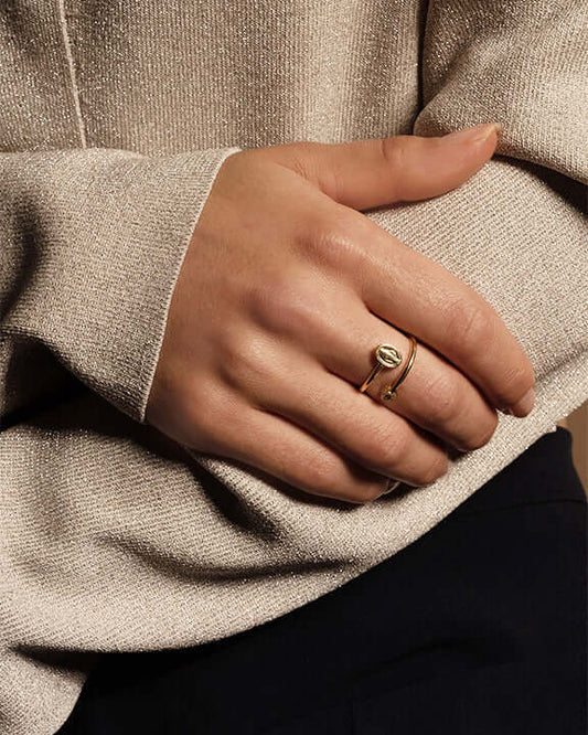 WUNDERTÄTIG MEDAILLE MIT ZIRKONIA DOT - RING - VERMEIL-SILBER