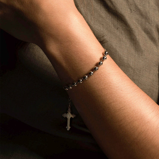 ROSENKRANZ-ARMBAND - SILBER