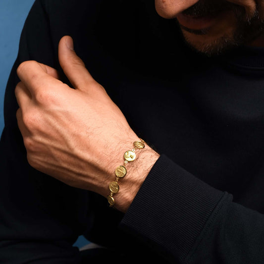 CATHOLIC MEDAILLEN ARMBAND - VERGOLDETES SILBER