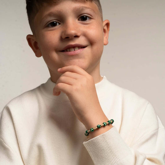 CHILDREN'S ROSENKRANZ-ARMBAND - HOLZ - GRÜN