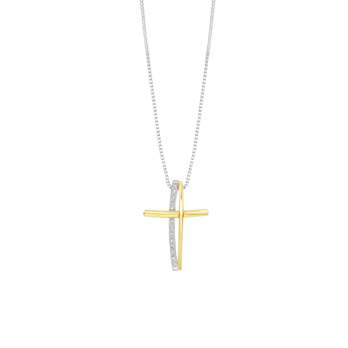 KREUZ HALSKETTE - DIAMANTEN UND GOLD