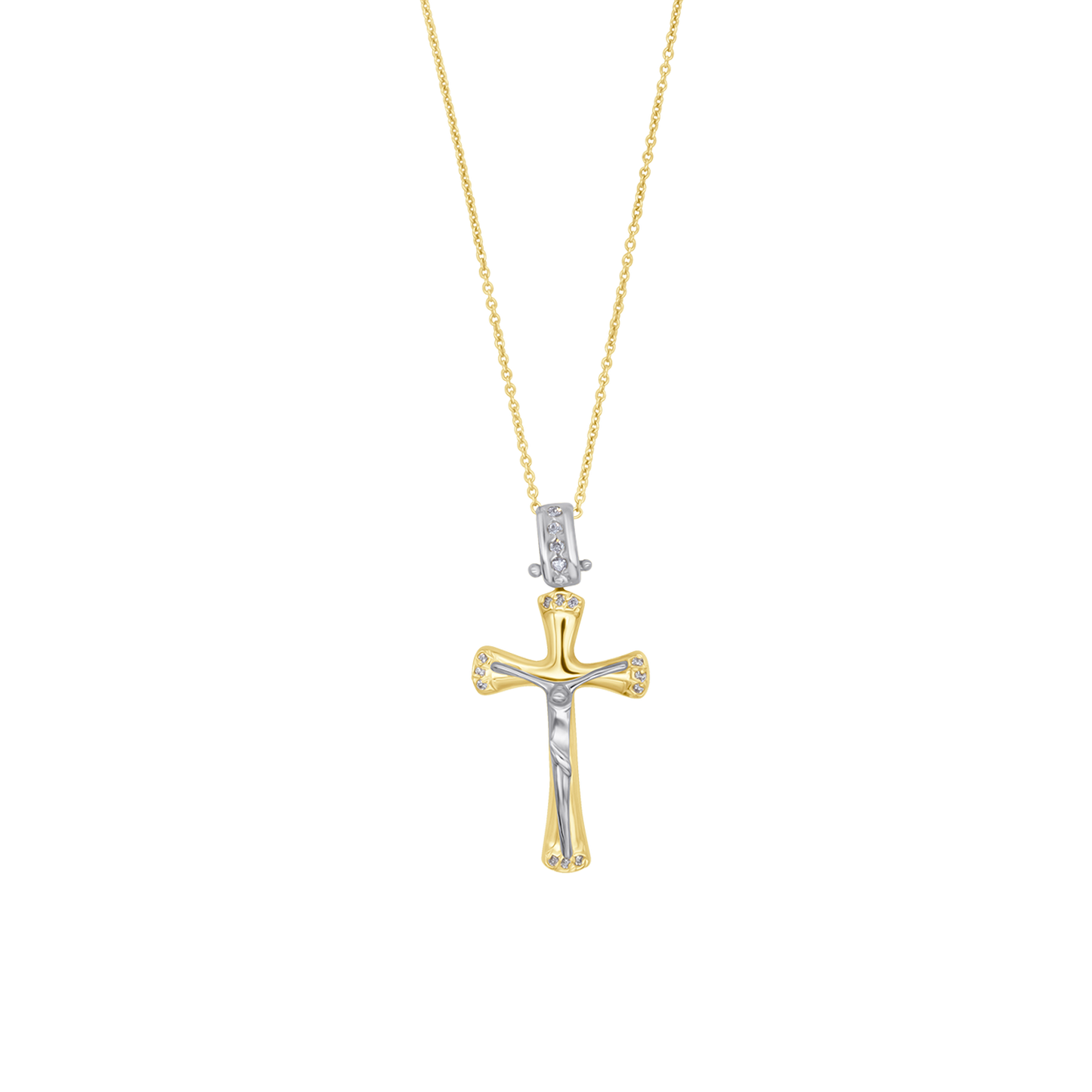 DIAMANT KRUZIFIX - HALSKETTE - GOLD