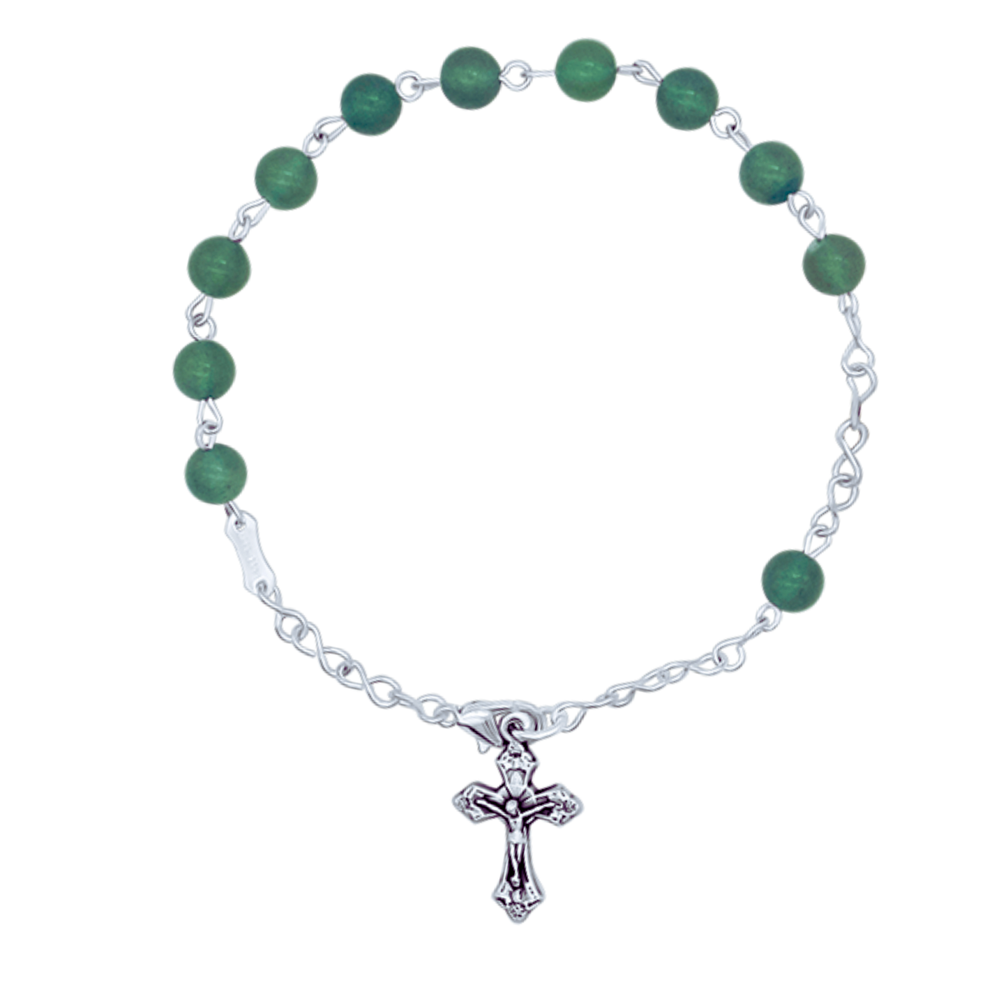 ROSENKRANZ-ARMBAND GRÜN STONES - METALL