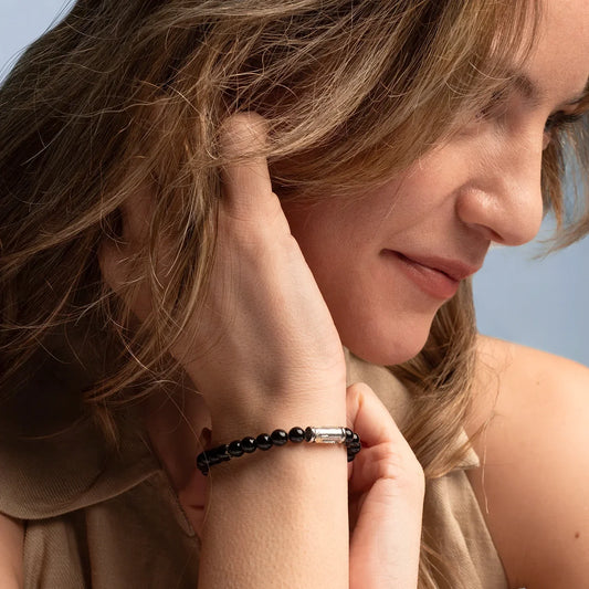 UNSER FRAU VON GNADE ARMBAND - ONYX UND SILBER