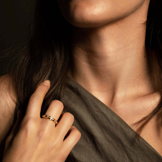 ROSENKRANZ RING - ZIRKONIA - VERMEIL-SILBER