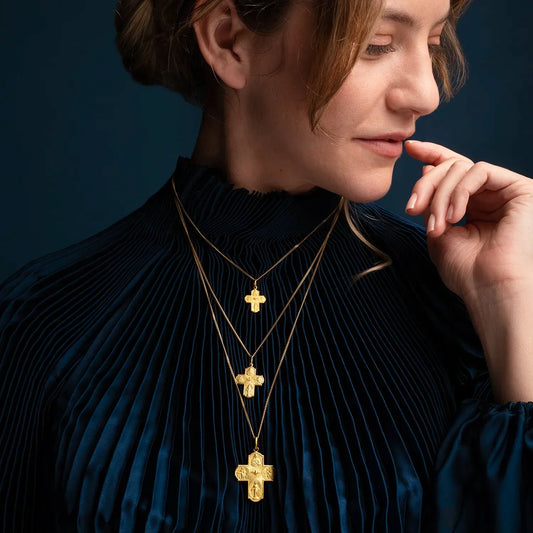 SCAPULAR - KREUZ ANHÄNGER - VERMEIL-SILBER