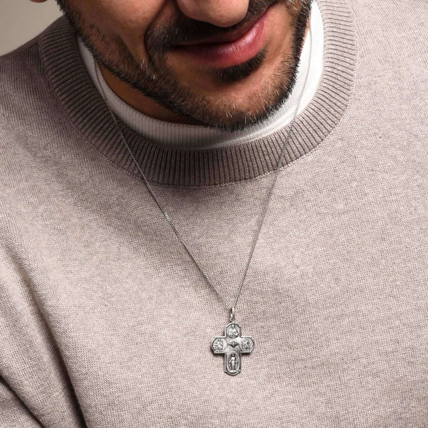 SCAPULAR - KREUZ ANHÄNGER - SILBER