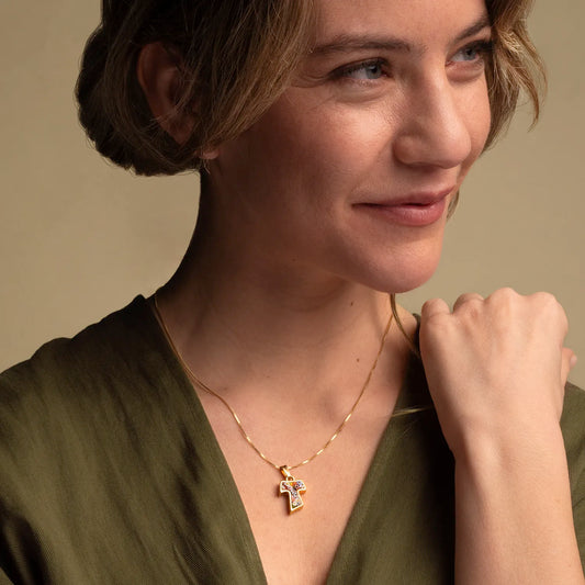 TAU ANHÄNGER - MIKROMOSAIK SCHMUCK - GOLDENE METALL