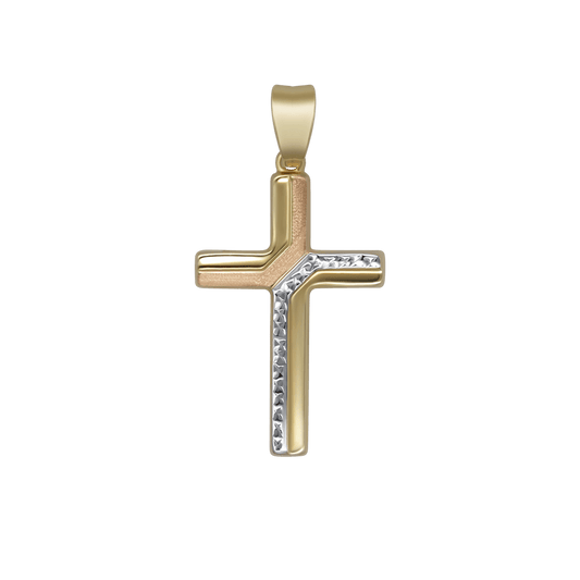 KREUZ ANHÄNGER - BICOLOR GOLD