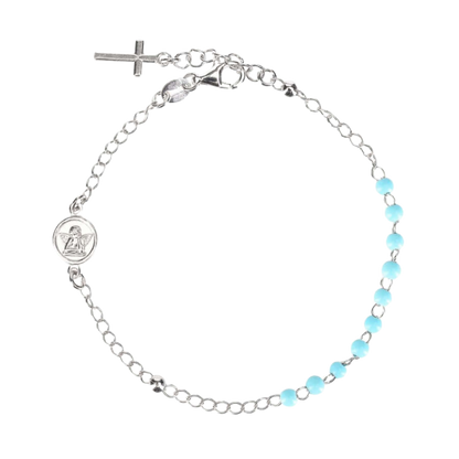 BABY ROSENKRANZ-ARMBAND - SILBER - BLAU