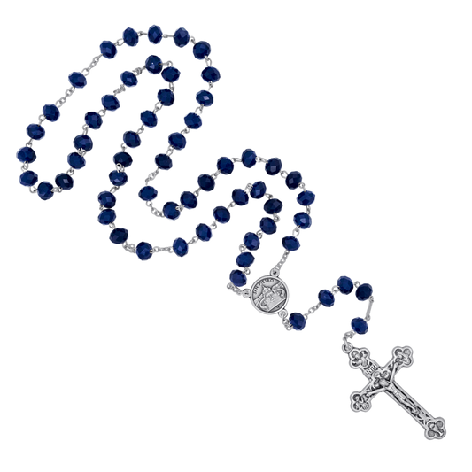 BLAU KRISTALL ROSENKRANZ - METALL