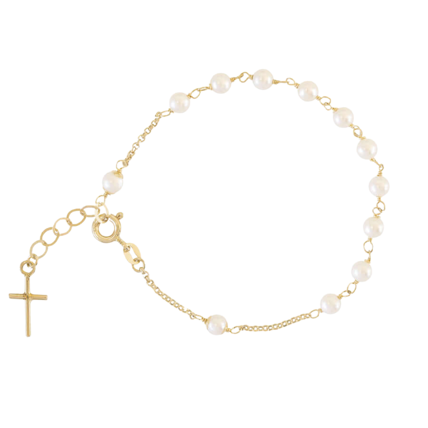 PERLE ROSENKRANZ-ARMBAND - GOLD