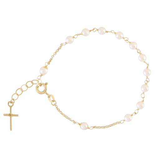 PERLE ROSENKRANZ-ARMBAND - GOLD
