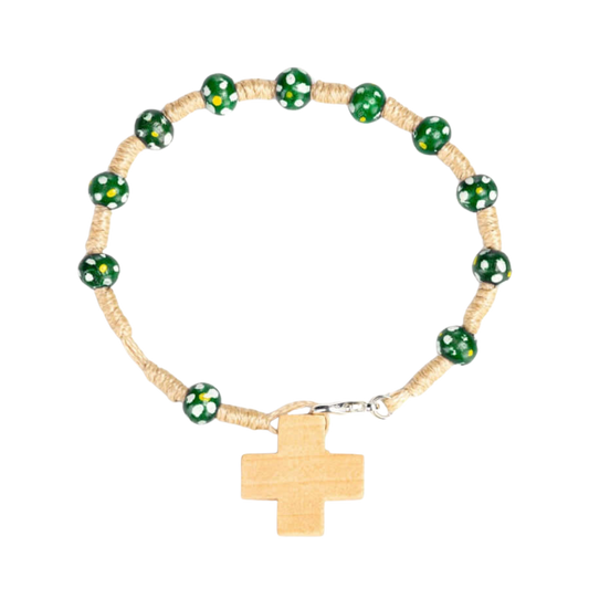 CHILDREN'S ROSENKRANZ-ARMBAND - HOLZ - GRÜN