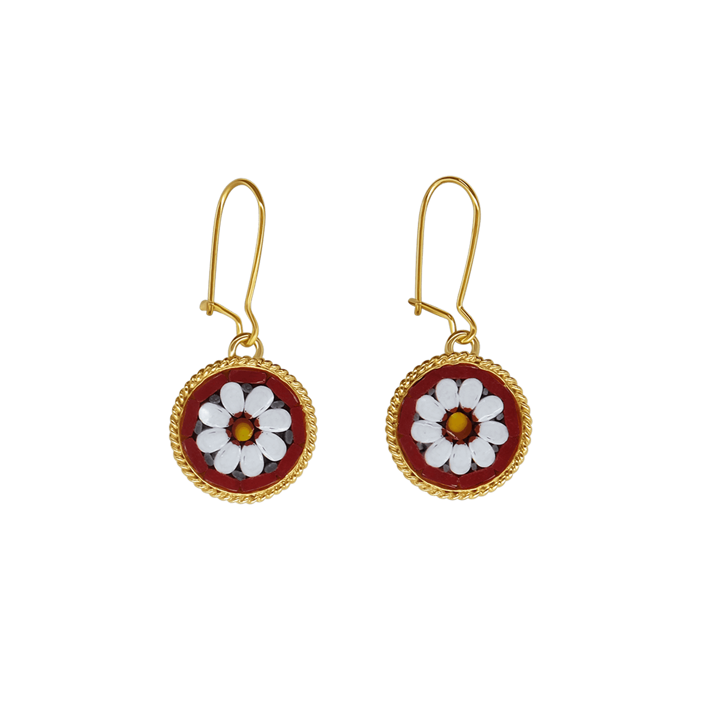 OHRRINGE - MIKROMOSAIK SCHMUCK - GOLDENE  METALL
