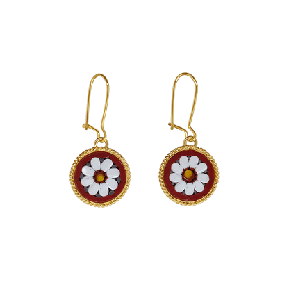 OHRRINGE - MIKROMOSAIK SCHMUCK - GOLDENE  METALL