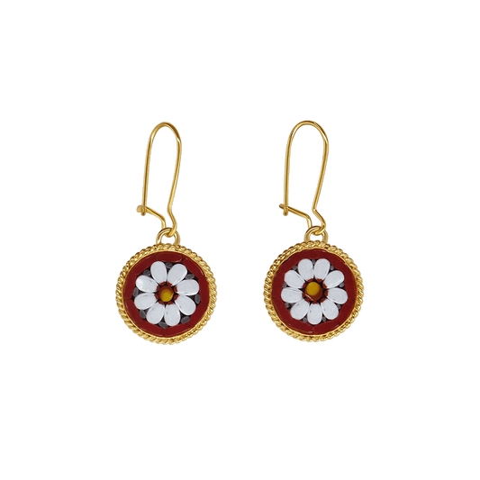 OHRRINGE - MIKROMOSAIK SCHMUCK - GOLDENE  METALL