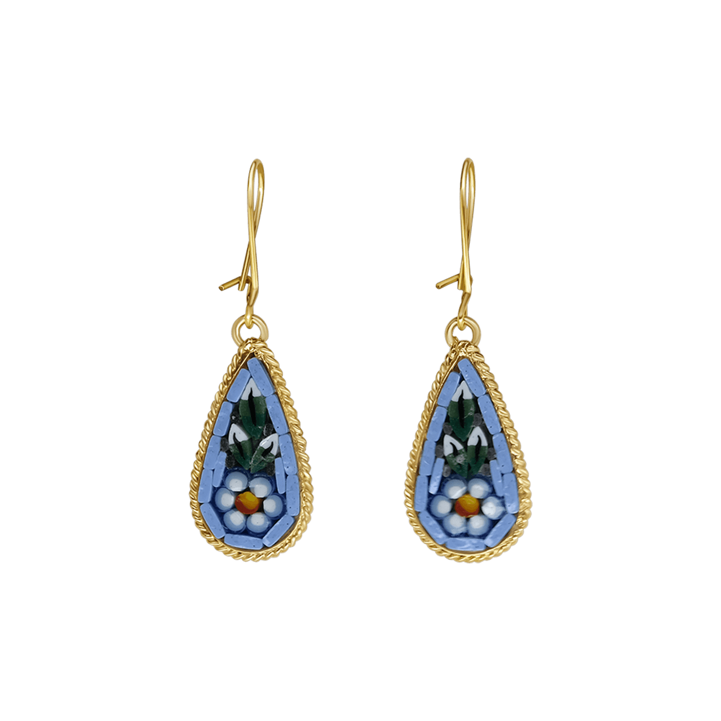 OHRRINGE - MIKROMOSAIK SCHMUCK - GOLDENE METALL