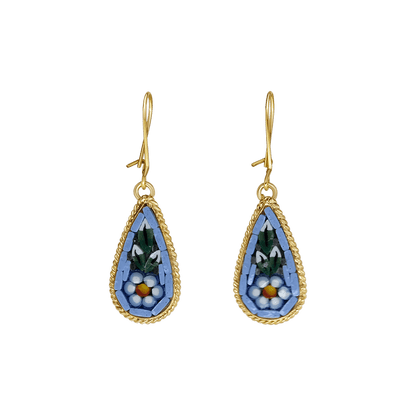 OHRRINGE - MIKROMOSAIK SCHMUCK - GOLDENE METALL
