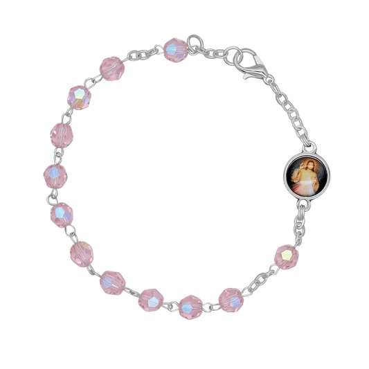 ROSA KRISTALL ROSENKRANZ-ARMBAND - METALL