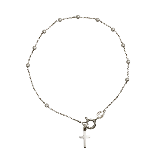 ROSENKRANZ-ARMBAND - SILBER