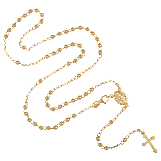 ROSENKRANZ HALSKETTE - VERMEIL-SILBER