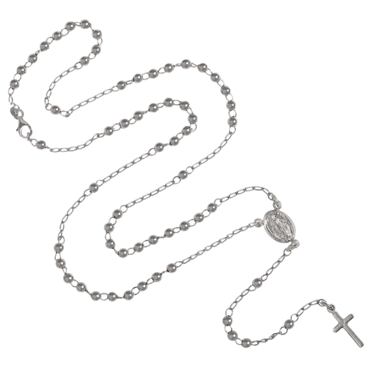 ROSENKRANZ HALSKETTE - WEISSGOLD