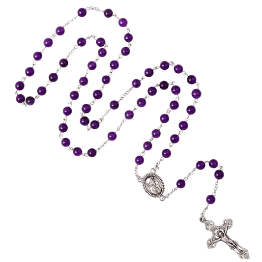 AMETHYST PERLEN ROSENKRANZ - METALL