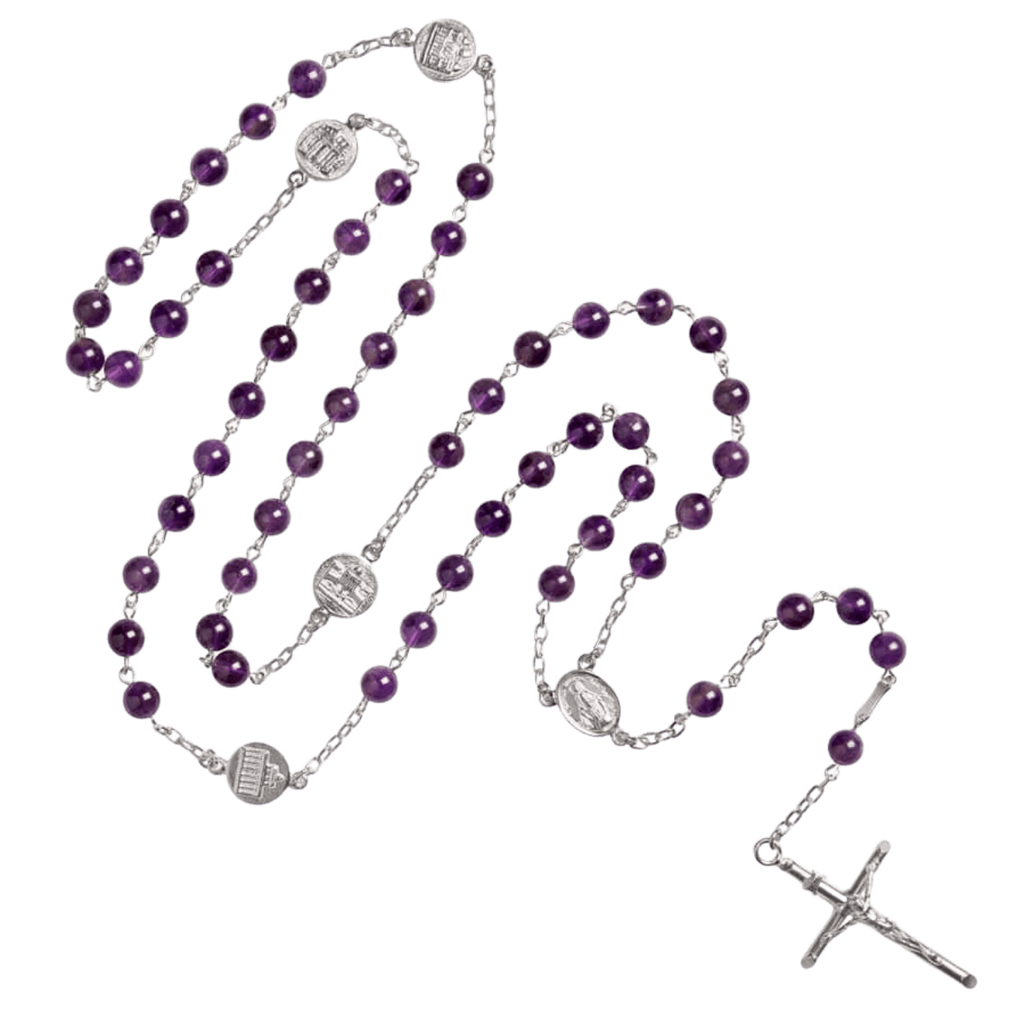 AMETHYST PERLEN ROSENKRANZ - SILBER