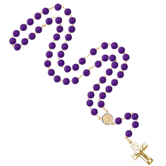 AMETHYST PERLEN - ROSENKRANZ - VERMEIL-SILBER