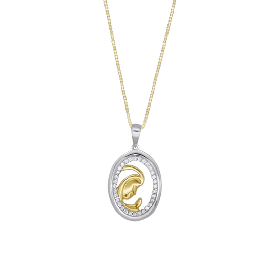 JUNGFRAU MARIA HALSKETTE - GOLD UND DIAMANTEN