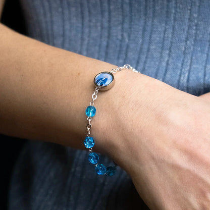 KRISTALL ROSENKRANZ-ARMBAND - METALL