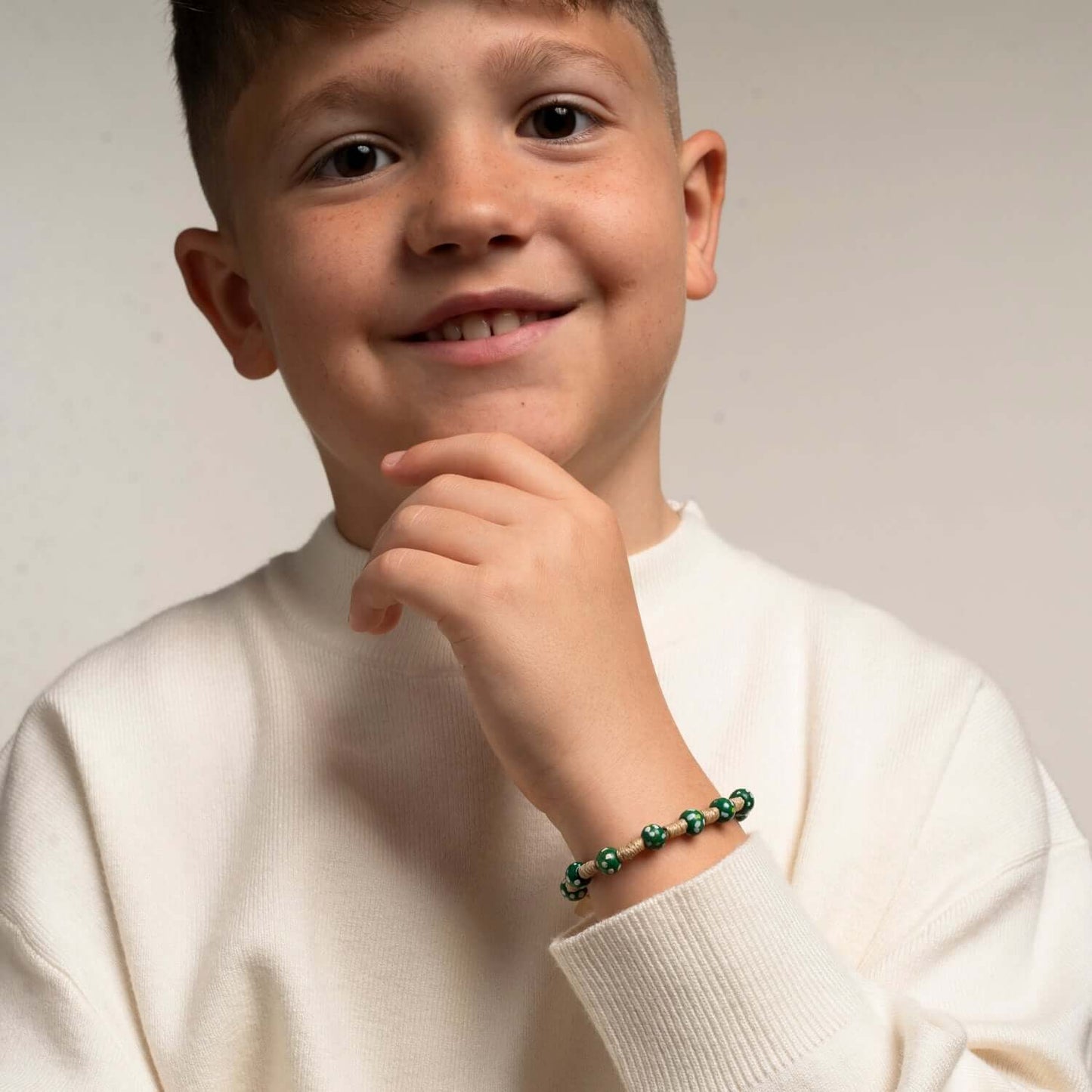 CHILDREN'S ROSENKRANZ-ARMBAND - HOLZ - GRÜN