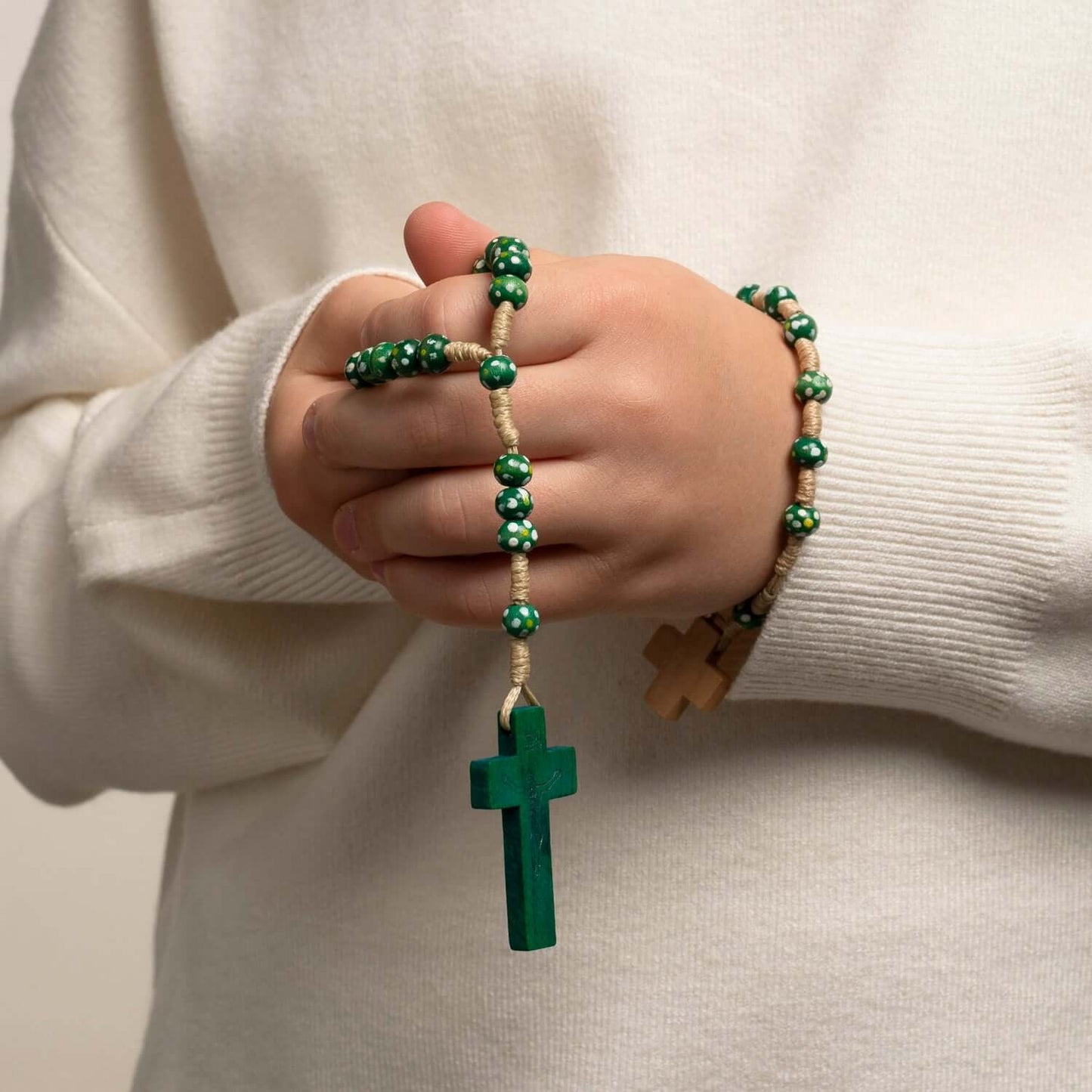 CHILDREN'S ROSENKRANZ-ARMBAND - HOLZ - GRÜN