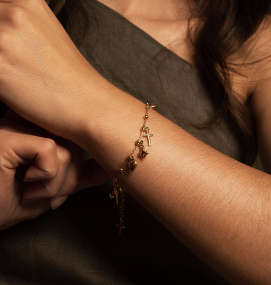 GLAUBE HOPE UND CHARITY - ARMBAND - VERMEIL-SILBER