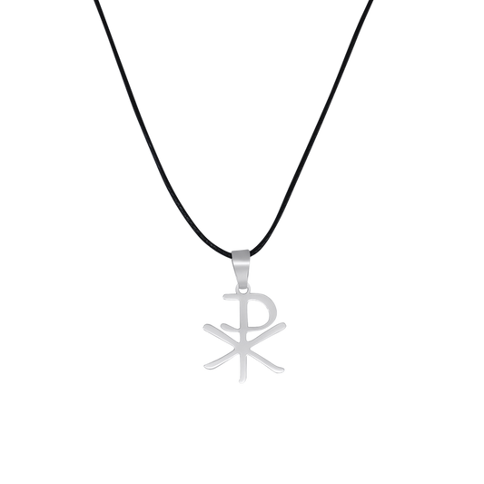 CHRISTOGRAM - RUBBER CORD UND STEEL - HALSKETTE