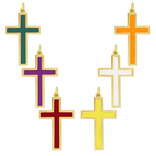 COLORED KREUZ ANHÄNGER - SILBER
