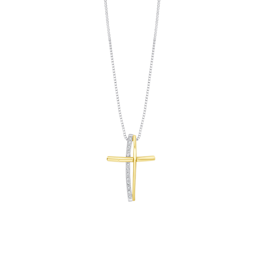 KREUZ HALSKETTE - DIAMANTEN UND GOLD