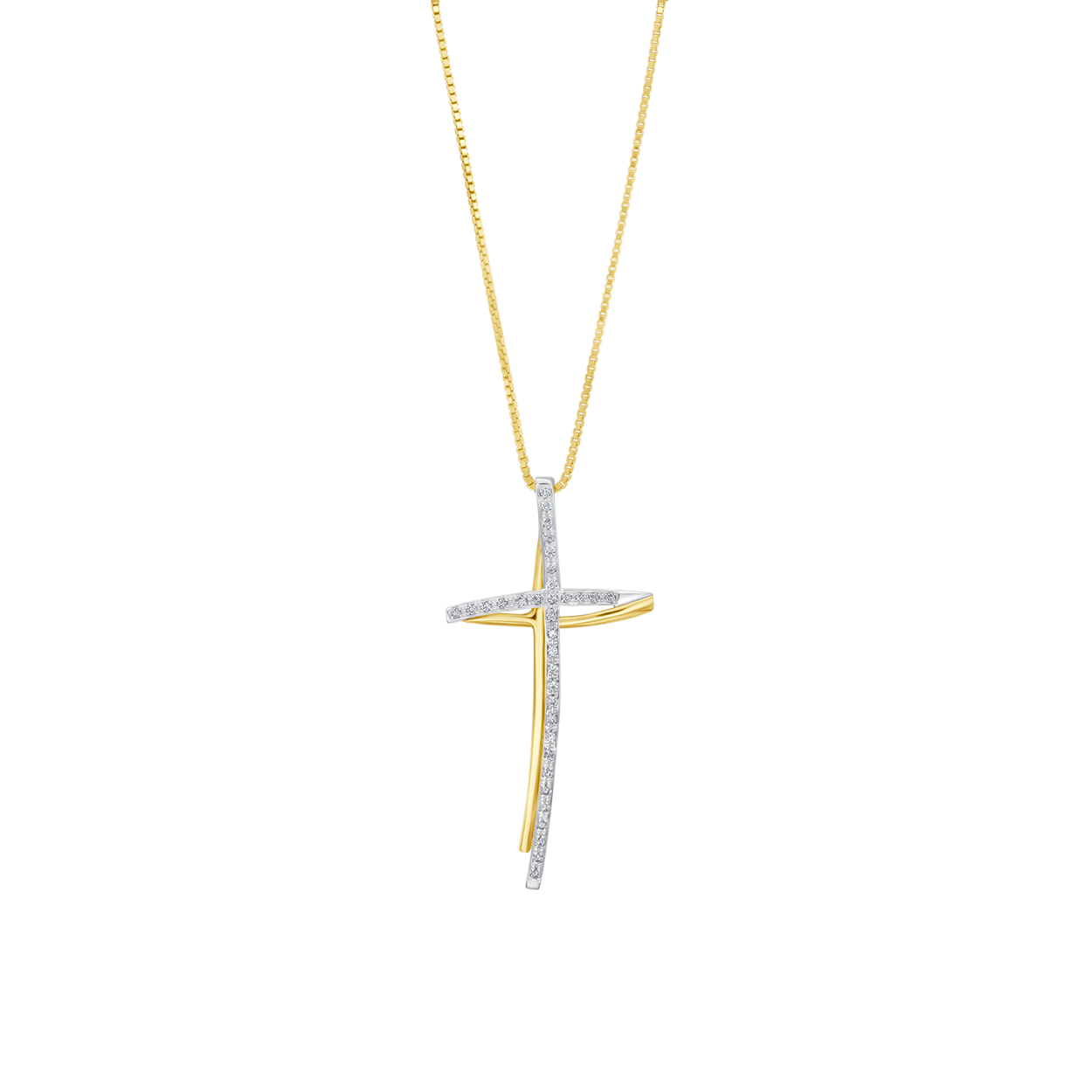 KREUZ HALSKETTE - DIAMANTEN UND GOLD