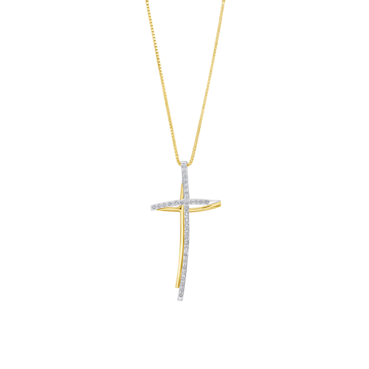 KREUZ HALSKETTE - DIAMANTEN UND GOLD
