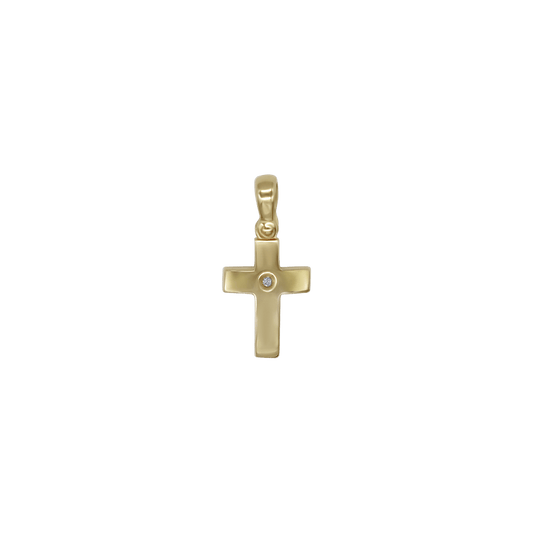 KREUZ ANHÄNGER - GOLD UND ZIRKONIA