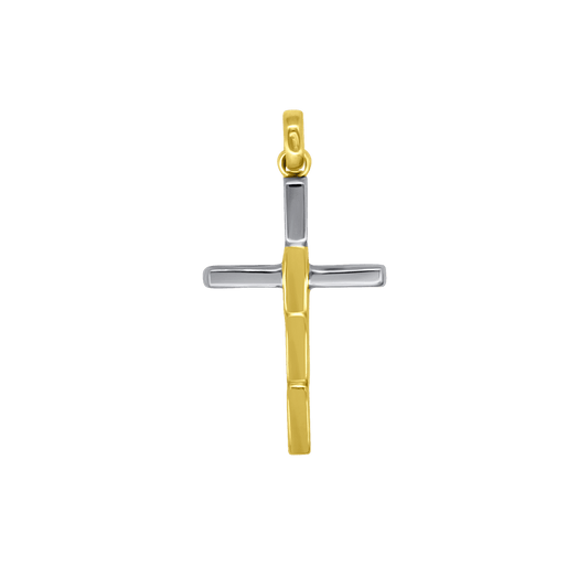 KREUZ ANHÄNGER - BICOLOR GOLD