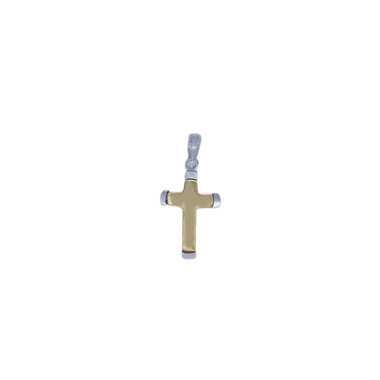 KREUZ ANHÄNGER - BICOLOR GOLD