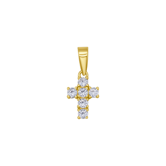 KREUZ ANHÄNGER - VERMEIL-SILBER UND ZIRKONIA