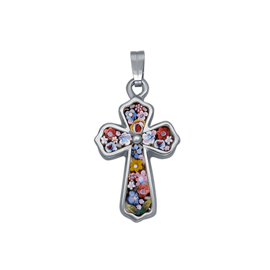 KREUZ ANHÄNGER - MIKROMOSAIK SCHMUCK - METALL