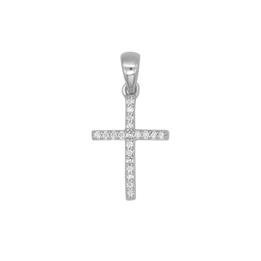 KREUZ ANHÄNGER - ZIRKONIA UND SILBER
