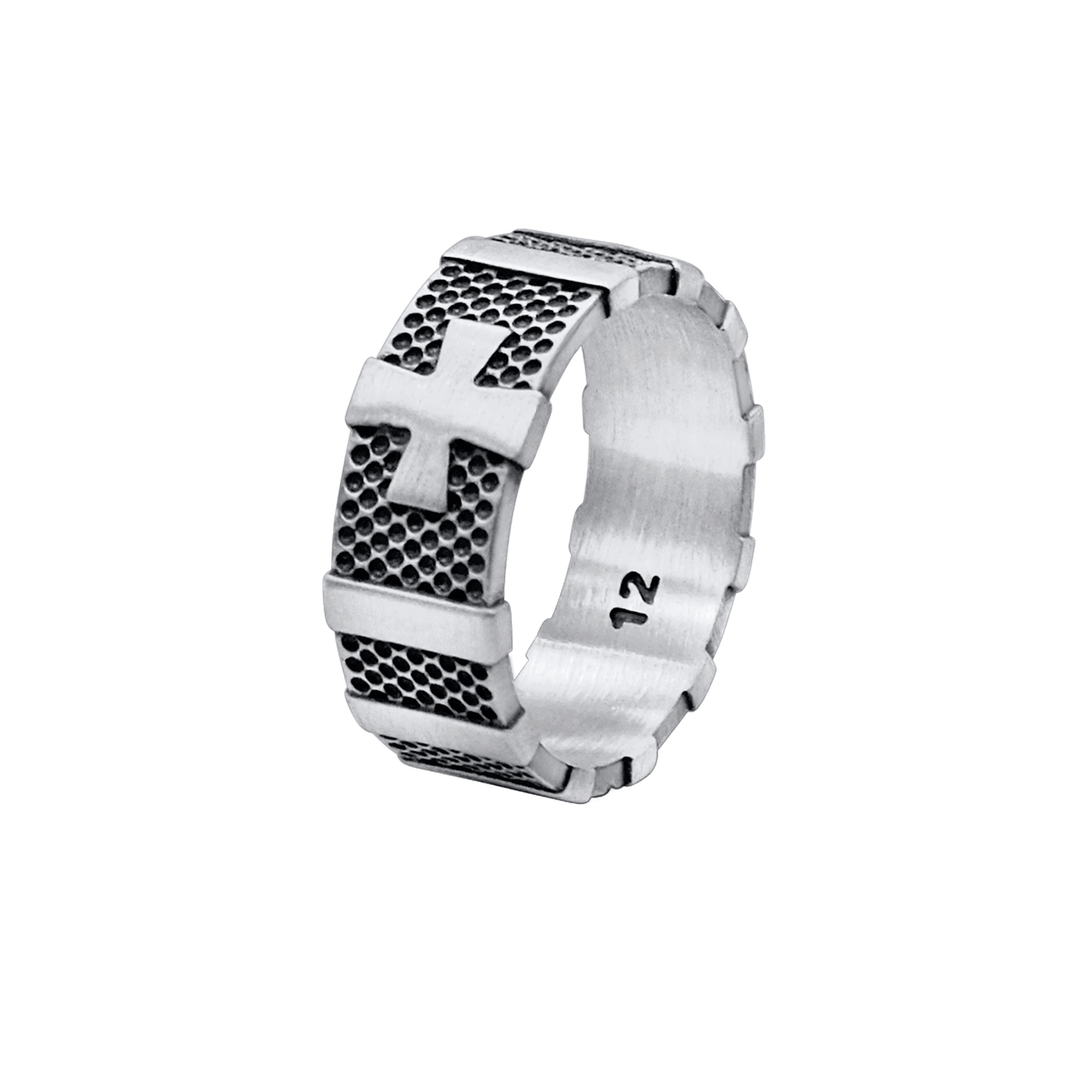 KREUZ - ROSENKRANZ RING - SILBER