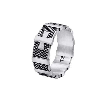 KREUZ - ROSENKRANZ RING - SILBER