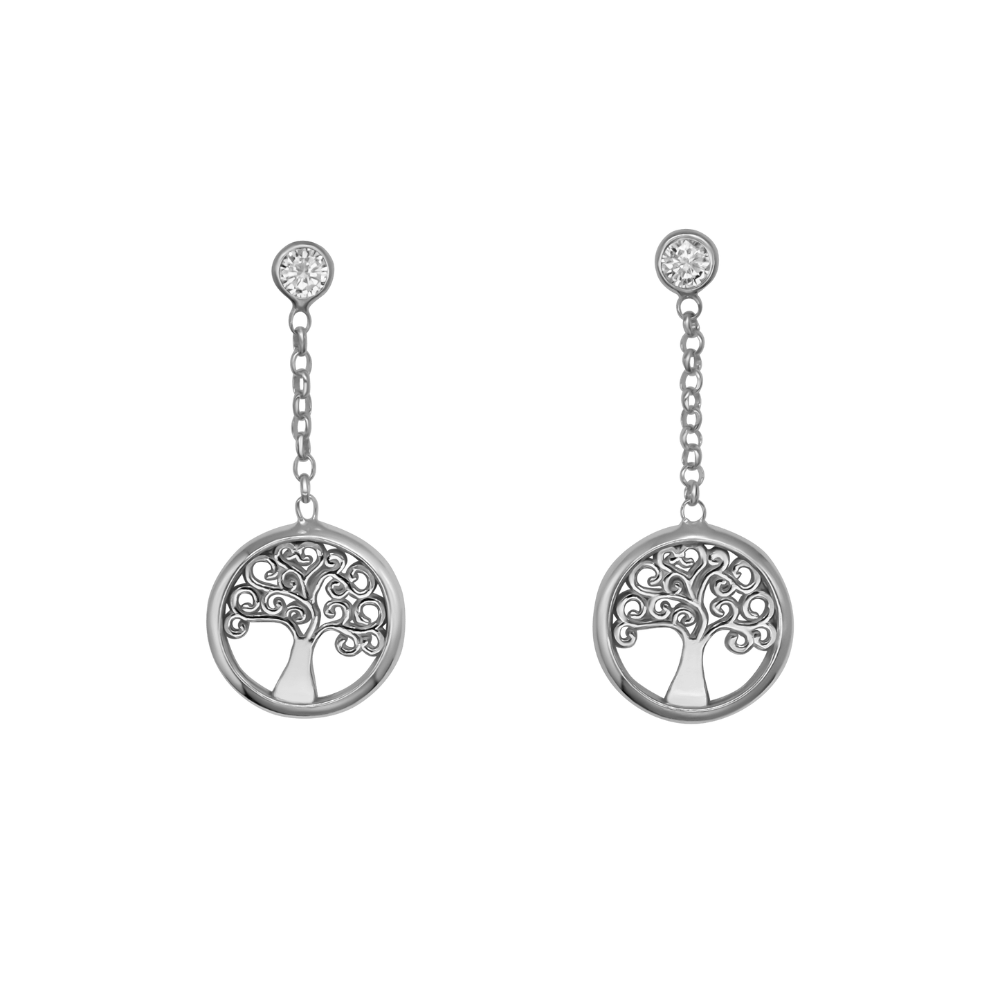 TREE VON LEBEN - DANGLING OHRRINGE - SILBER