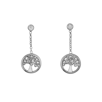 TREE VON LEBEN - DANGLING OHRRINGE - SILBER